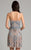 Lara Dresses - 33406 Beaded V-neck A-line Dress In Neutral and Blue