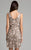 Lara Dresses - 33408 Bedazzled Bateau Sheath Dress In Neutral and Gray