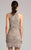 Lara Dresses - 33410 Embellished Halter Sheath Dress In Neutral and Silver