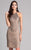 Lara Dresses - 33411 Beaded Halter Sheath Dress In Brown
