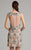 Lara Dresses - 33418 Bateau Neck Beaded Cocktail Dress In Neutral and Multi-Color