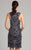 Lara Dresses - 33419 V-Neck Beaded Cocktail Dress In Blue