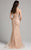 Lara Dresses - 42624 Embellished Lace Evening Gown In Neutral
