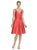 Colors Dress - D624 Pleated Surplice V-Neck A-Line Dress in Red