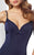 Social Occasions by Mon Cheri - 217839 Curve V-neck Trumpet Dress in Blue