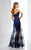 Social Occasions by Mon Cheri - 217842 Sleeveless Floral Long Dress in Black and Blue