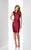 Social Occasions by Mon Cheri - Rosette Accented Sheath Dress in Red