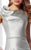 Social Occasions by Mon Cheri - 217848 Mikado Sheath Dress in Silver