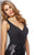 Social Occasions by Mon Cheri - 217849 Ruched V-Neck Sequined Dress in Black