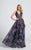 Ellie Wilde - EW21713 Sleeveless V-Neck Gossamer Gown in Blue and Multi-Color