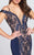 Ellie Wilde - EW21715 Off-Shoulder Mermaid Gown in Blue and Neutral