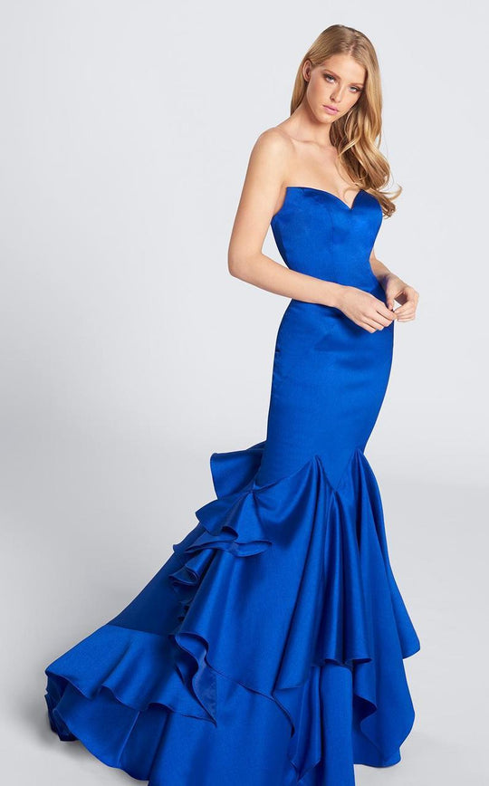 Ellie Wilde - EW21723 Ruffled Sweetheart Mermaid Dress in Blue