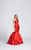 Ellie Wilde - EW21723 Ruffled Sweetheart Mermaid Dress in Red