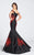 Ellie Wilde - EW21724 Off-Shoulder Trumpet Gown in Black and Red