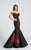Ellie Wilde - EW21724 Off-Shoulder Trumpet Gown in Black and Red