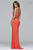 7977 Long jersey v-neck with illusion and adjustable lace-up back