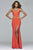 7977 Long jersey v-neck with illusion and adjustable lace-up back