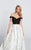 Ellie Wilde - EW21734 Majestic Off the Shoulder Evening Gown in Black and Silver
