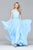 s7978 Long chiffon halter with beaded waist trim