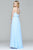 s7978 Long chiffon halter with beaded waist trim