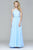 s7978 Long chiffon halter with beaded waist trim