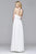 s7978 Long chiffon halter with beaded waist trim