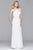 s7978 Long chiffon halter with beaded waist trim
