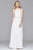 s7978 Long chiffon halter with beaded waist trim