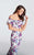 Ellie Wilde - EW21755 Off-Shoulder Foral Prom Dress in White and Multi-Color