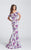 Ellie Wilde - EW21755 Off-Shoulder Foral Prom Dress in White and Multi-Color