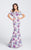 Ellie Wilde - EW21755 Off-Shoulder Foral Prom Dress in White and Multi-Color