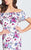 Ellie Wilde - EW21755 Off-Shoulder Foral Prom Dress in White and Multi-Color