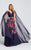 Ellie Wilde - EW21756 Deep V-Neck Floral Chiffon Long Dress in Purple and Multi-Color