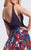 Ellie Wilde - EW21756 Deep V-Neck Floral Chiffon Long Dress in Purple and Multi-Color