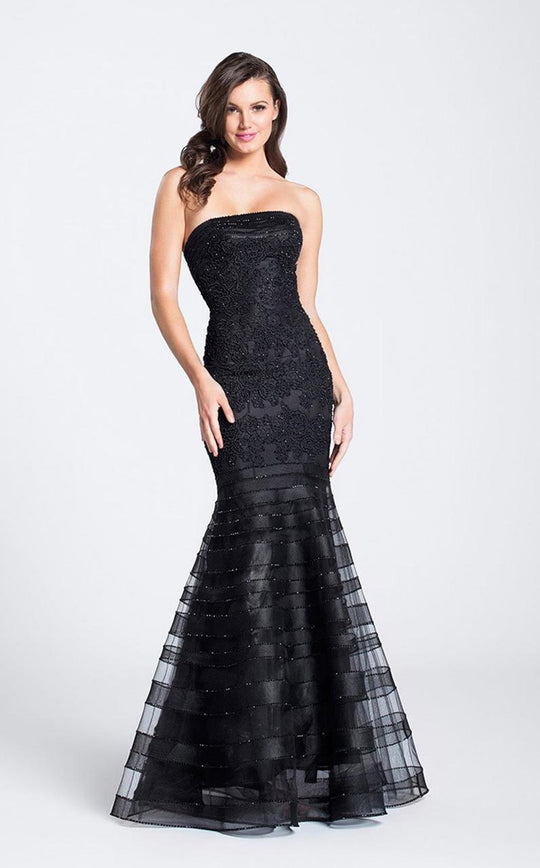 Ellie Wilde - EW21764 Lace Strapless Prom Dress  in Black