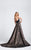 Ellie Wilde - EW21768 Strapless Metallic Dress in Black and Brown