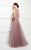 Montage by Mon Cheri - 217D84 Laced V-Neck A-Line Dress in Pink