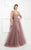 Montage by Mon Cheri - 217D84 Laced V-Neck A-Line Dress in Pink