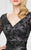 Montage by Mon Cheri - 217932 Embroidered Illusion Sleeve Gown in Black and Gray