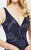 Montage by Mon Cheri - 217933 Bedazzled Deep V-neck Trumpet Dress In Blue