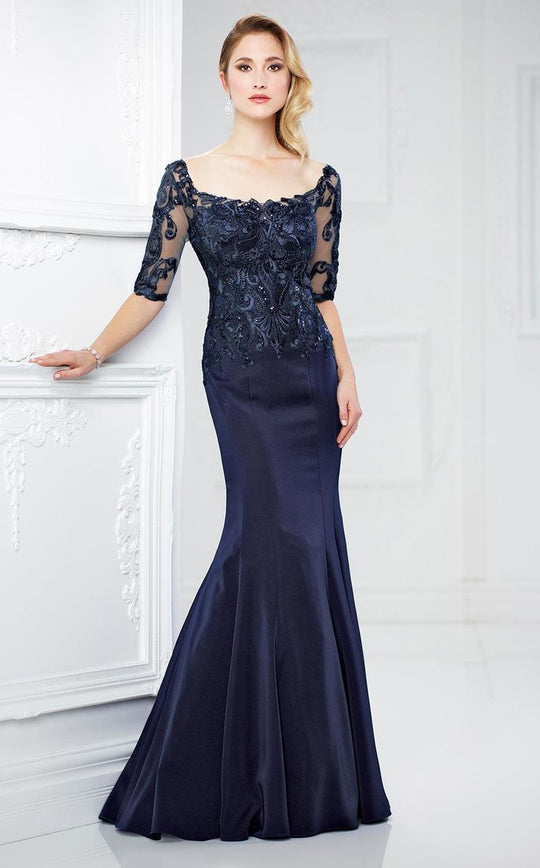 Montage by Mon Cheri - 217937 Elegant Lace Mermaid Gown in Blue