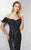 Mon Cheri - Off-the-Shoulder Lace Evening Gown 217941 in Black and Silver.