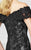 Montage by Mon Cheri - 217941 Off-the-Shoulder Lace Evening Gown in Black and Silver