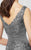Montage by Mon Cheri - 217942 Embroidered Ruched Sheath Gown in Gray