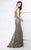 Montage by Mon Cheri - 217943 Square Neck Sequined Evening Gown in Gray