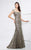 Montage by Mon Cheri - 217943 Square Neck Sequined Evening Gown in Gray