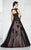 Montage by Mon Cheri - 217944 V-neck Tulle Ballgown in Black and Pink
