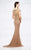 Montage by Mon Cheri - 217945 Lavishly Beaded Evening Gown in Gold and Brown