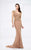 Montage by Mon Cheri - 217945 Lavishly Beaded Evening Gown in Gold and Brown