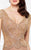 Montage by Mon Cheri - 217945 Lavishly Beaded Evening Gown in Gold and Brown